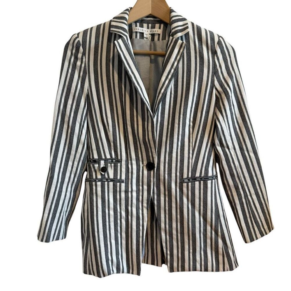 Veronica Beard Miller Dickey Blazer Striped Size 4